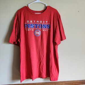 NBA Vintage 80's DETROIT PISTONS Logo Red T Shirt Size XXL